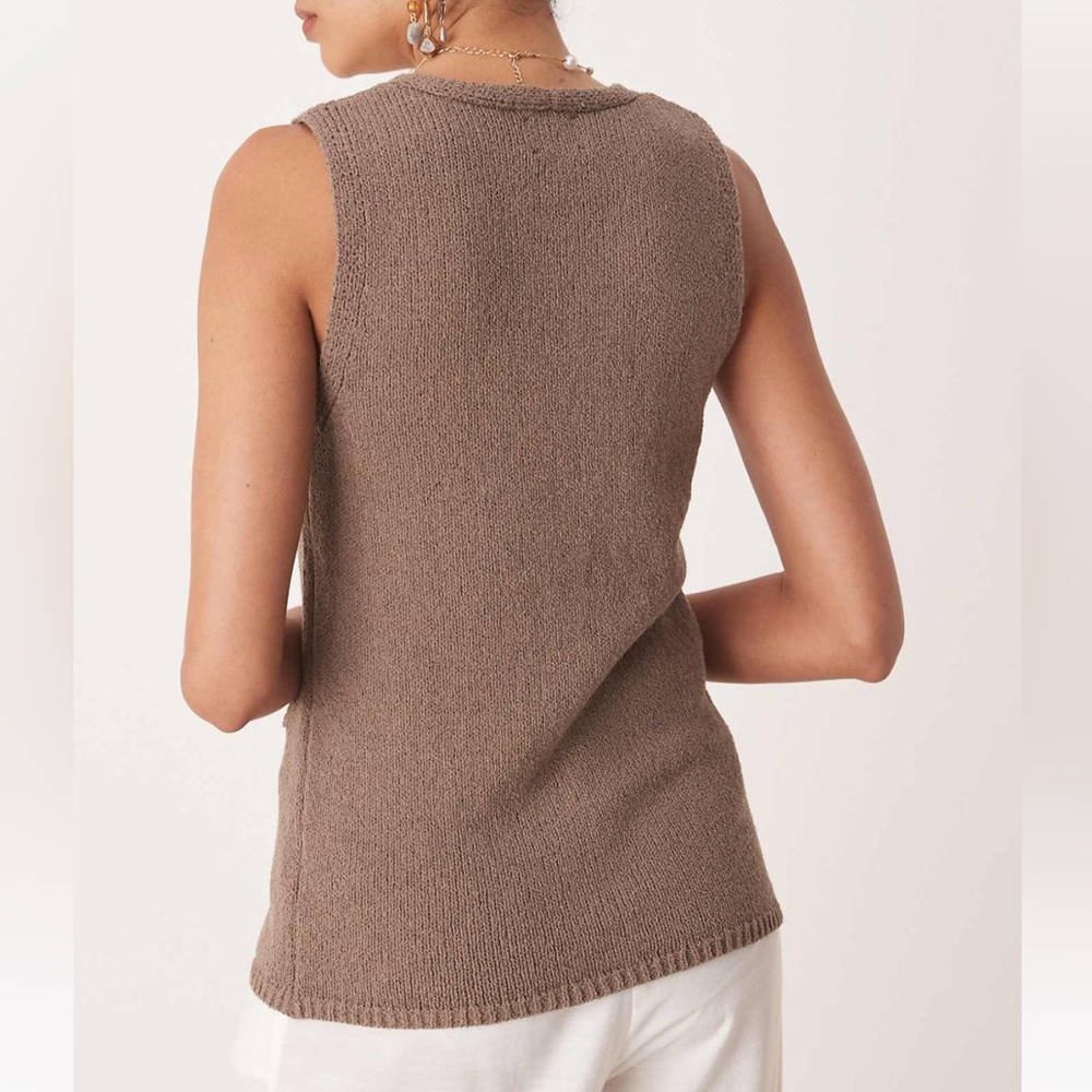 ASOS DESIGN 2 piece matching SET taupe tan brown knit button vest & pants - Picture 8 of 12